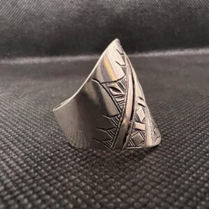 Handmade Sterling Silver Berber Ring: Ethnic Tribal Jewelry, Size 8.5