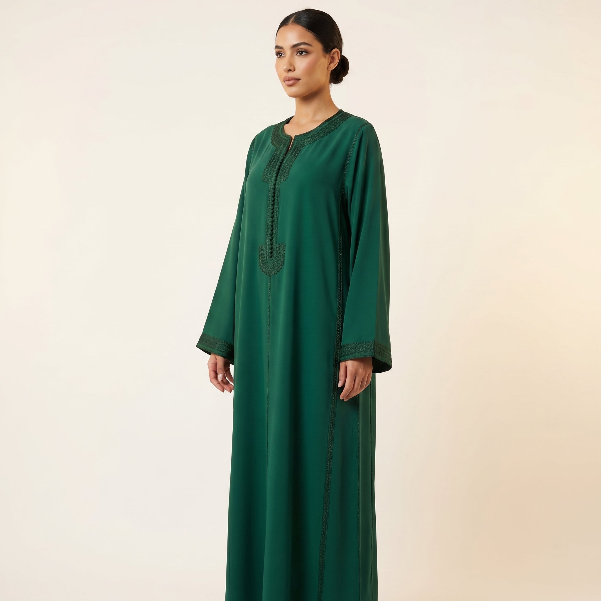 vert Kaftan - Sfifa Embroidery Ceremony Style