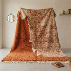 Abstract Rug - Authentic Wool Beni Ourain Berber Carpet, Boho Decor Rug