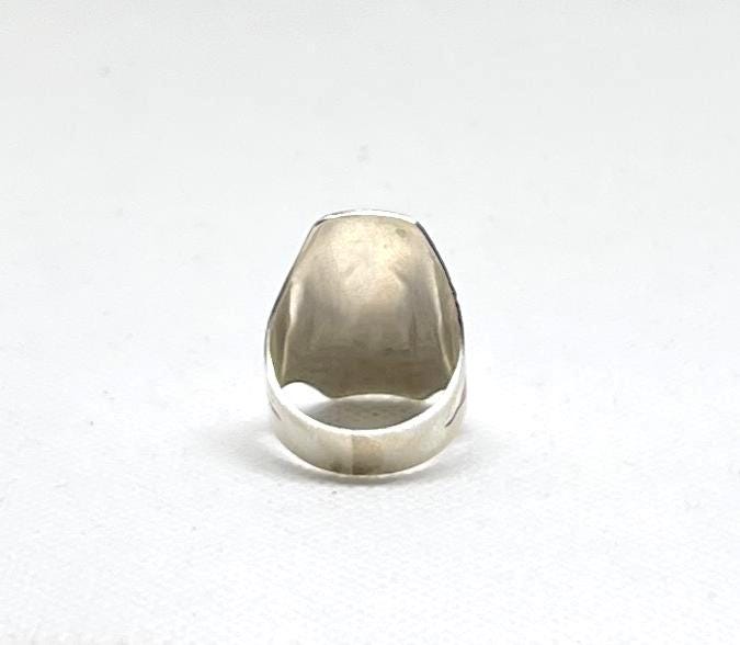 Handmade Berber Sterling Silver Ring: Engraved Boho Tribal Jewelry, Size 8