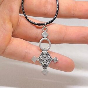 Tuareg Cross Pendant: Yaz Berber Sterling Silver African Tribal Desert Sahara Tribe Pendant Necklace