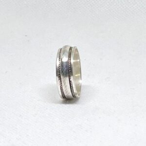 Vintage Amazigh Sterling Silver Statement Some Spinner Ring, Boho Meditation Band, Size 9.5 US