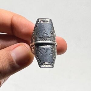 Berber Sterling Silver Ring: Engraved Tuareg Tribal Jewelry, Size 9 US