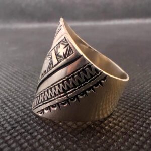 Handmade Sterling Silver Berber Ring: Tribal Engraved Jewelry, Size 8-8.5