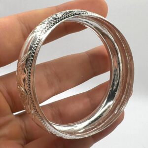 Cuff Silver Bracelet Handmade Berber Tribal Bangle Ethnic African Tuareg Engraved Simple Sterling