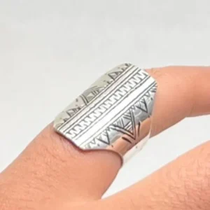 Amazigh Silver Ring - Berber Tuareg Tribal Sterling Ring
