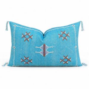 Amazigh Cactus Silk Cover 12x20 Handmade Lumbar Pillow