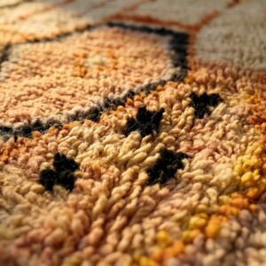 Berber Boujaad Rug Peach Pink Abstract
