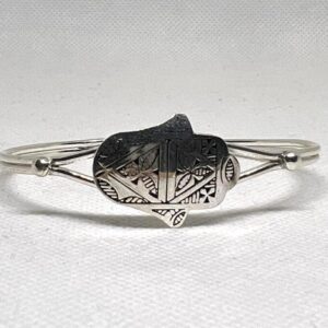 Handmade Sterling Silver Hamsa Bracelet: Berber Engraved Bangle