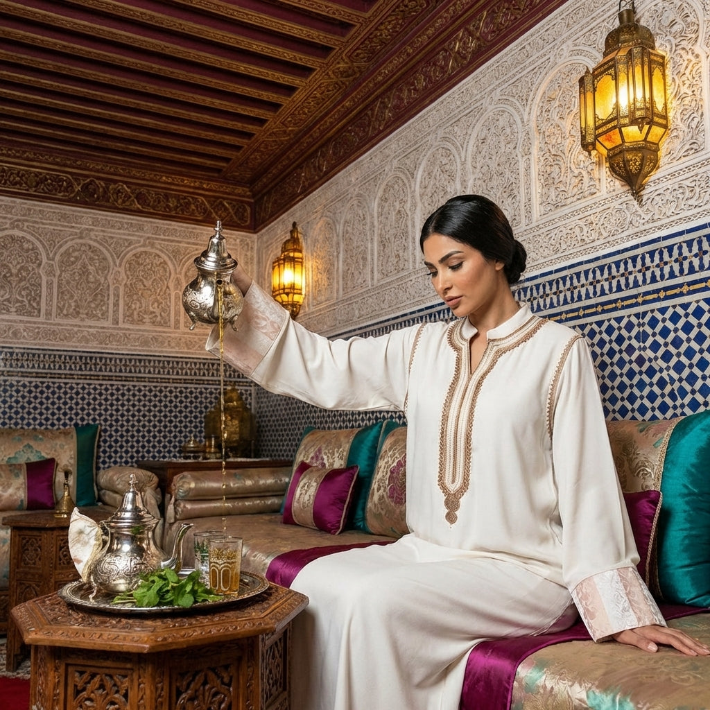 Crepe Dress - Moroccan Cultural Occasion Wear