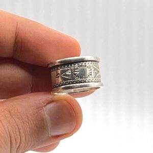 Handmade Sterling Silver Tuareg Ring: Berber Tribal Jewelry, Size 9 US