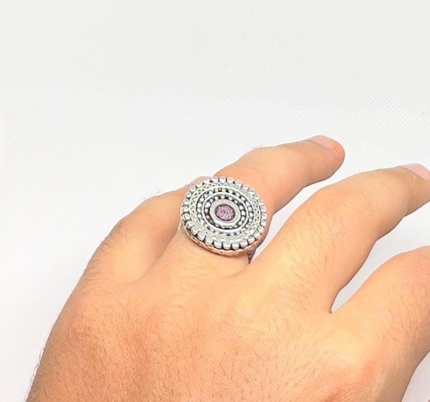 Handmade Berber Silver Plated Ring: Tribal Jewelry