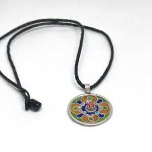 Amazigh Yaz Symbol Enamel Silver Pendant: Berber Kabyle Sterling Necklace