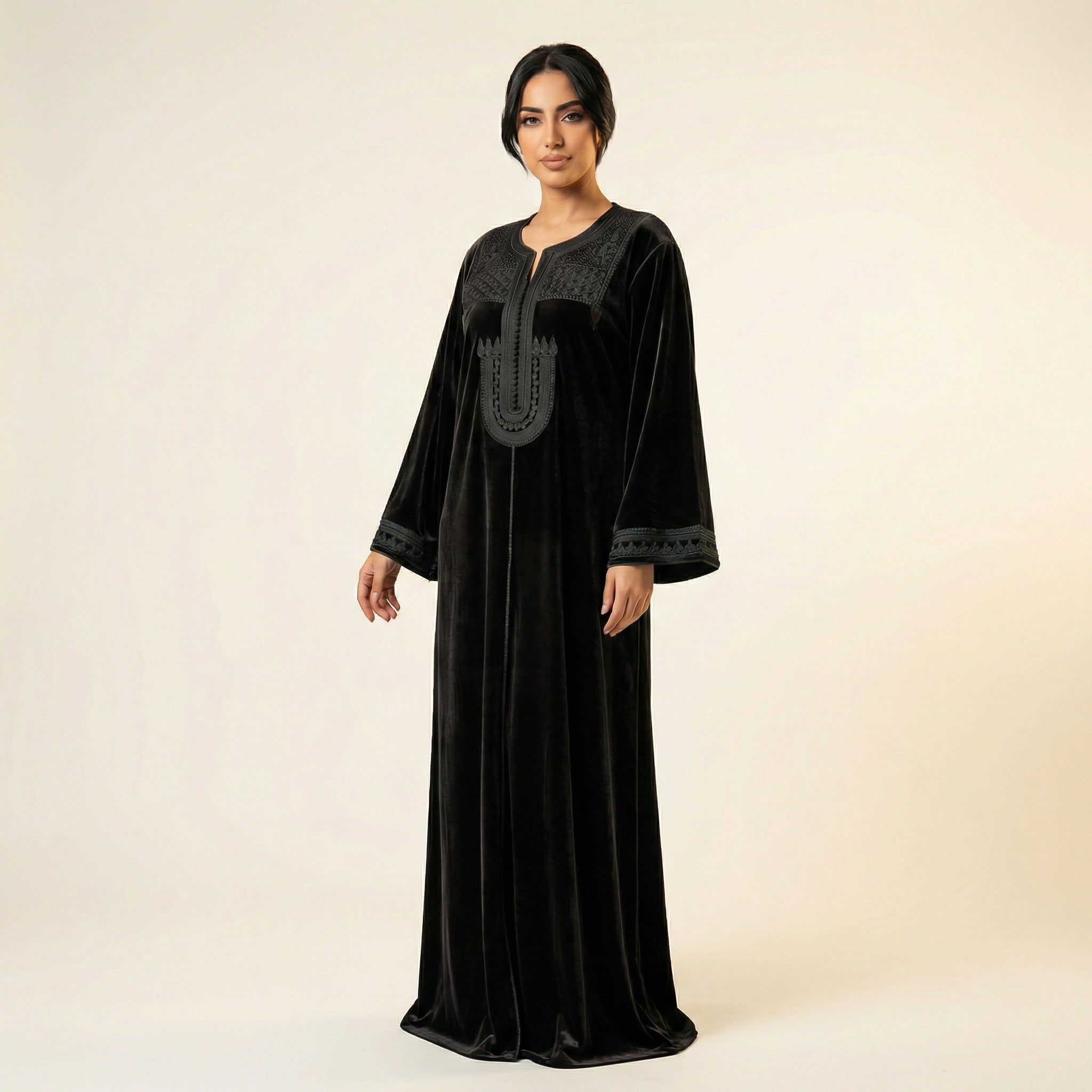 Velours Kaftan - Black Velvet Ceremony Wear
