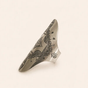 Amazigh Silver Ring – Tighri Geometric Shield Design