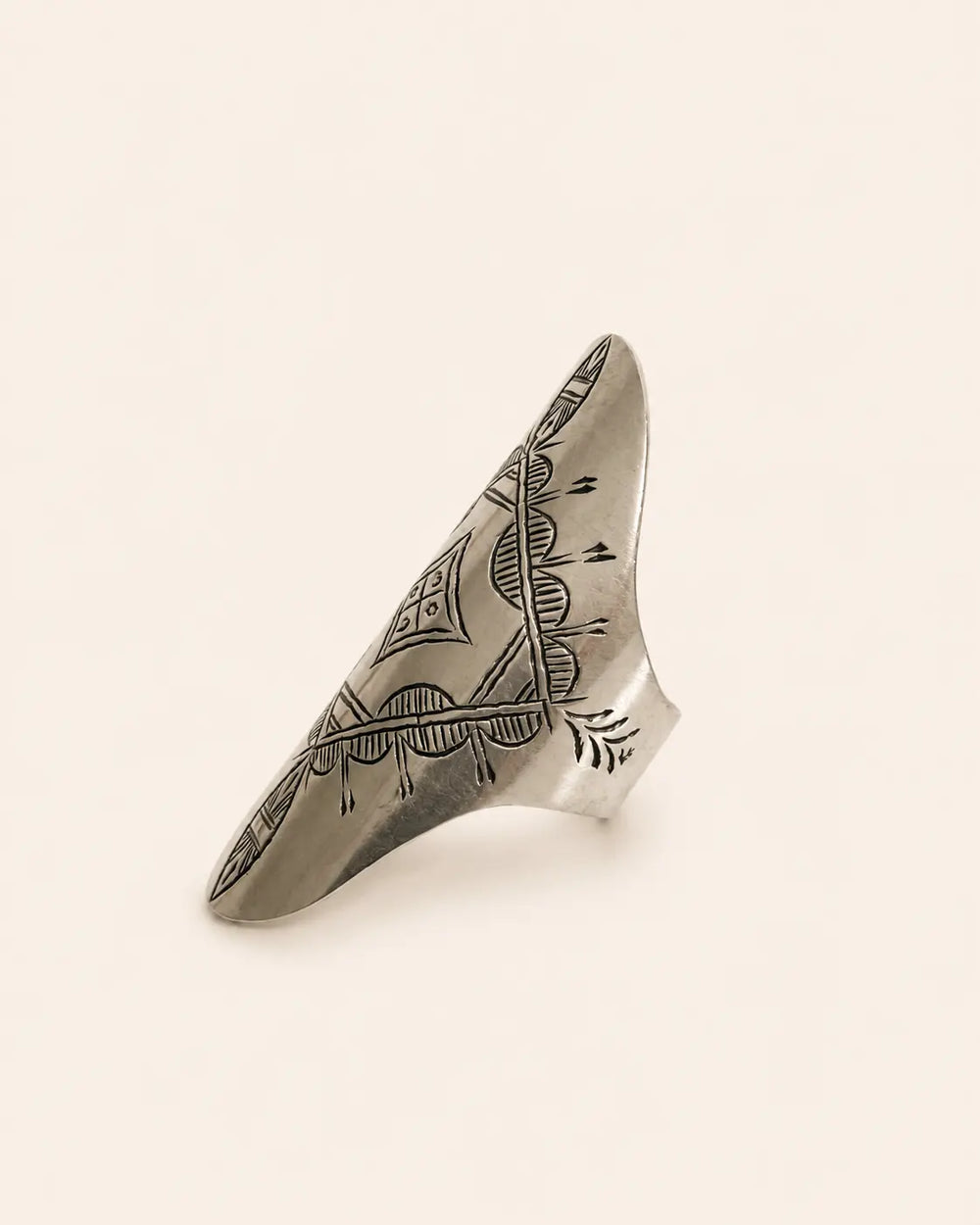 Amazigh Silver Ring – Tighri Geometric Shield Design