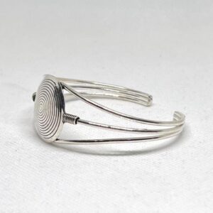 Handmade Sterling Silver Berber Bracelet: Engraved Bangle