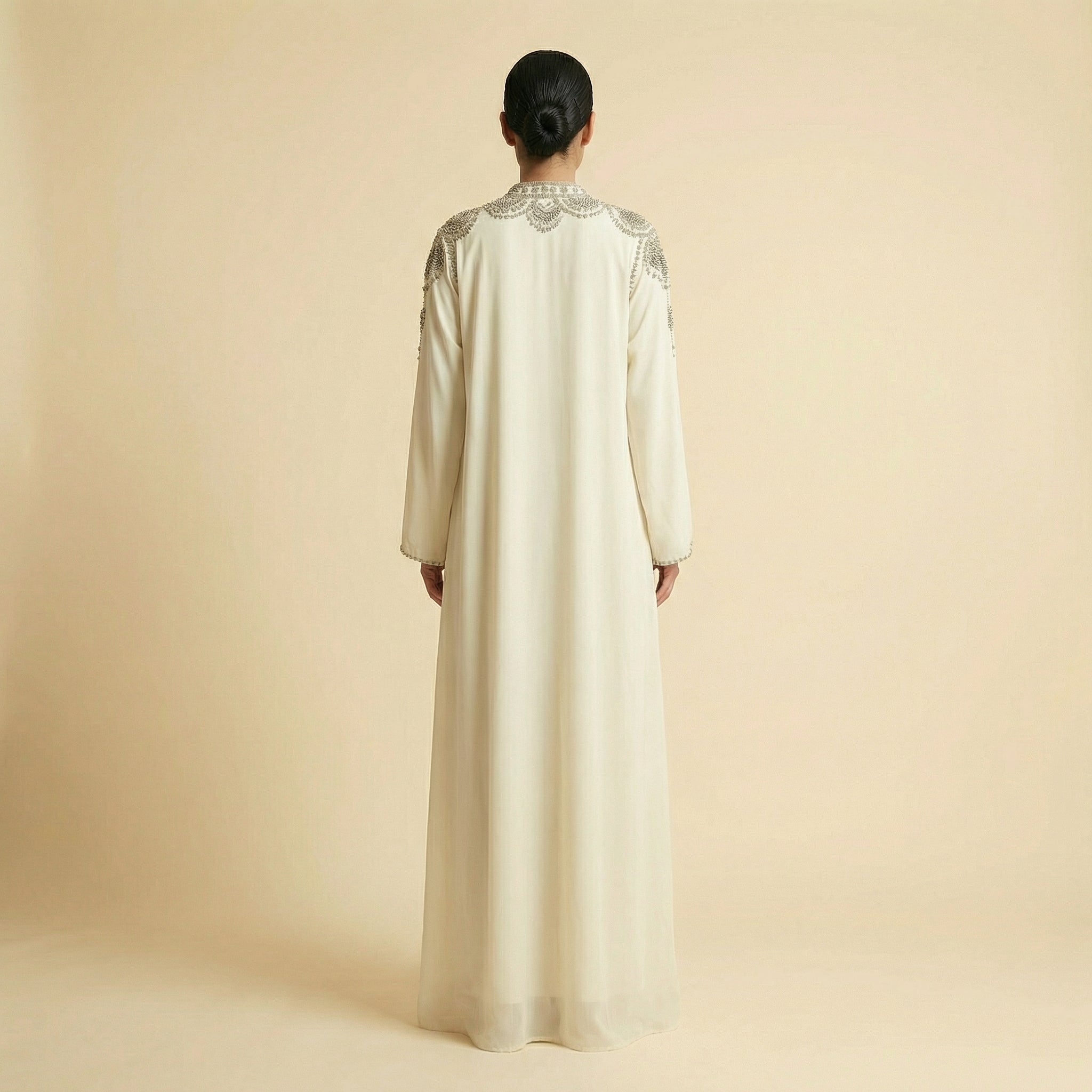 Abaya Dress - Ivory Crystal Gulf Elegance - Product Image 3