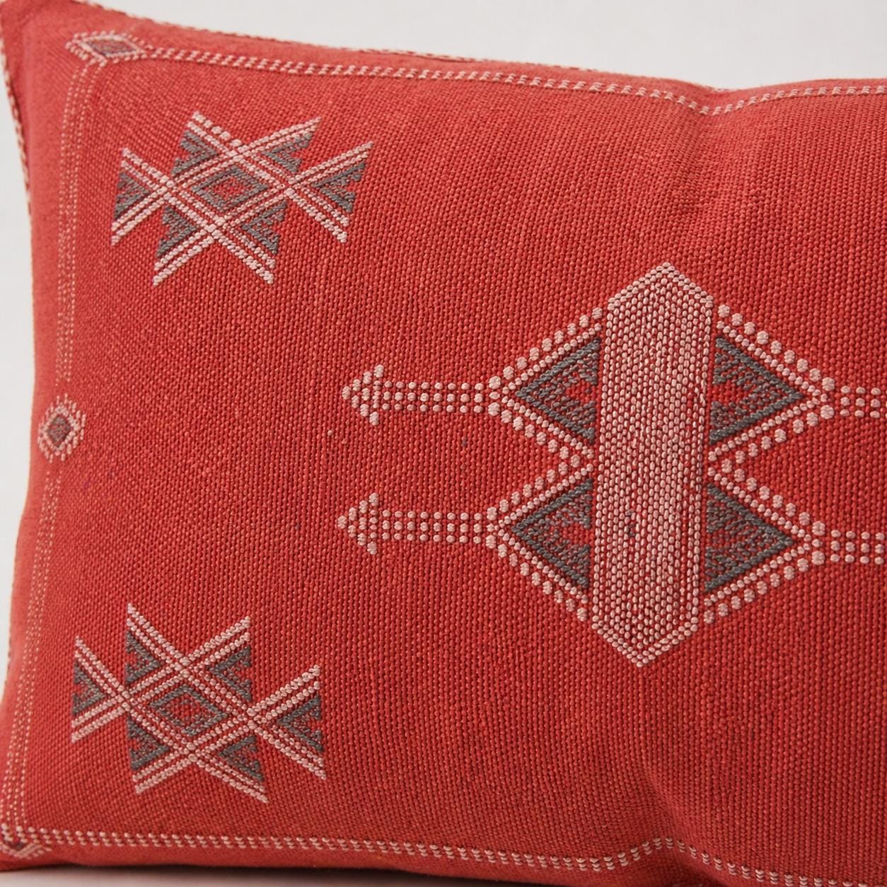 Amazigh Cactus Silk Cover 12x20 Handmade Lumbar Pillow