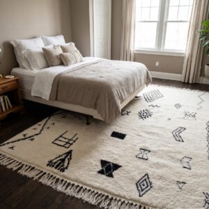 Berber Cream & Black Azilal Rug