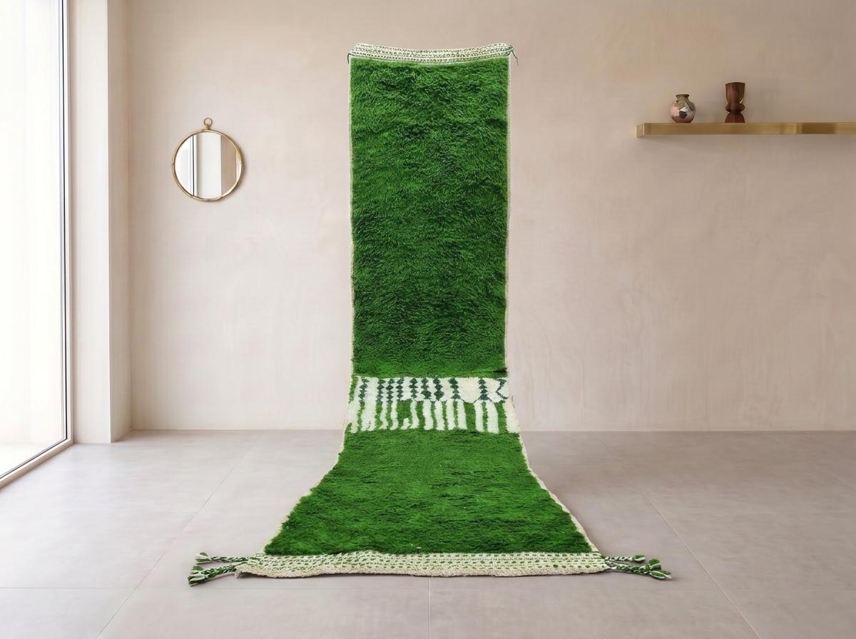 Berber Green Hallway Rug