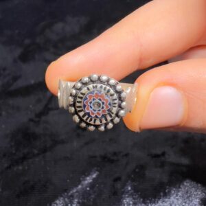 Handmade Berber Sterling Silver Ring: African Tribal Rosetta Bead