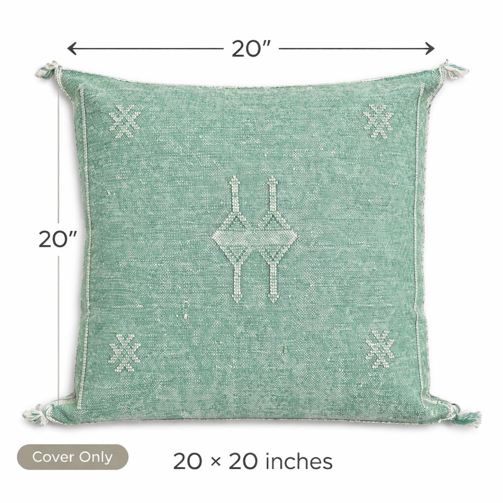Berber Verde Agua Cactus Silk Handmade Sabra Pillow