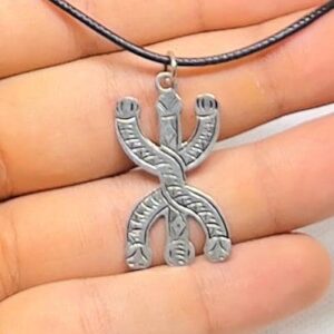 Amazigh Berber Sterling Silver Yaz Pendant: Kabyle Tuareg Free Man Necklace
