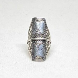 Berber Sterling Silver Ring: Engraved Tuareg Tribal Jewelry, Size 9 US