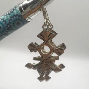 Tuareg Croix du Sud Sterling Silver Spiral Bohemian Cross Earrings: Berber Tribal Ethnic Jewelry