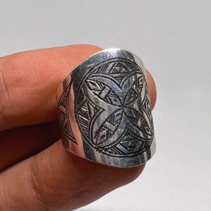 Handmade Tuareg Berber Sterling Silver Ring: Tribal Ethnic Boho Jewelry Size 9 US