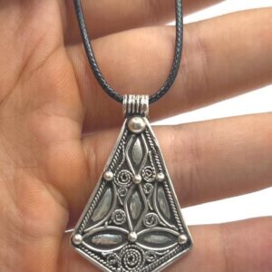 Berber Amulet Sterling Silver Pendant Necklace: Tuareg Cross
