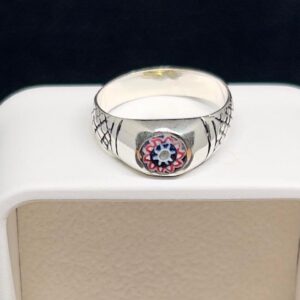 Handmade Berber Sterling Silver Ring: Tribal Rosetta Bead