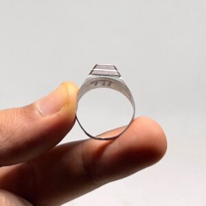 Handmade Antique Silver Tuareg Ring: Ebony Inlay, Size 11