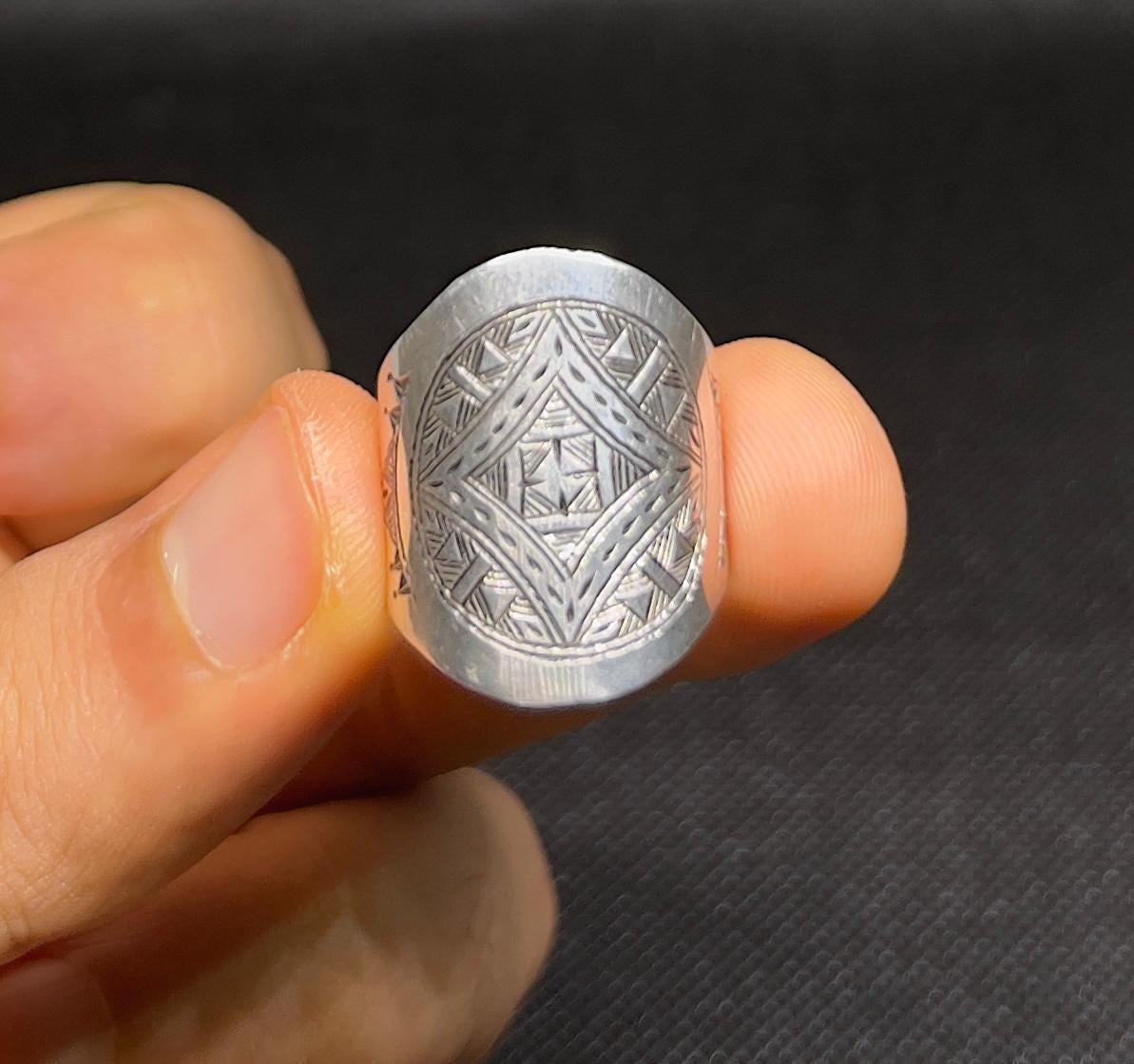 Handmade Tuareg Sterling Silver Ring: Berber Tribal Jewelry