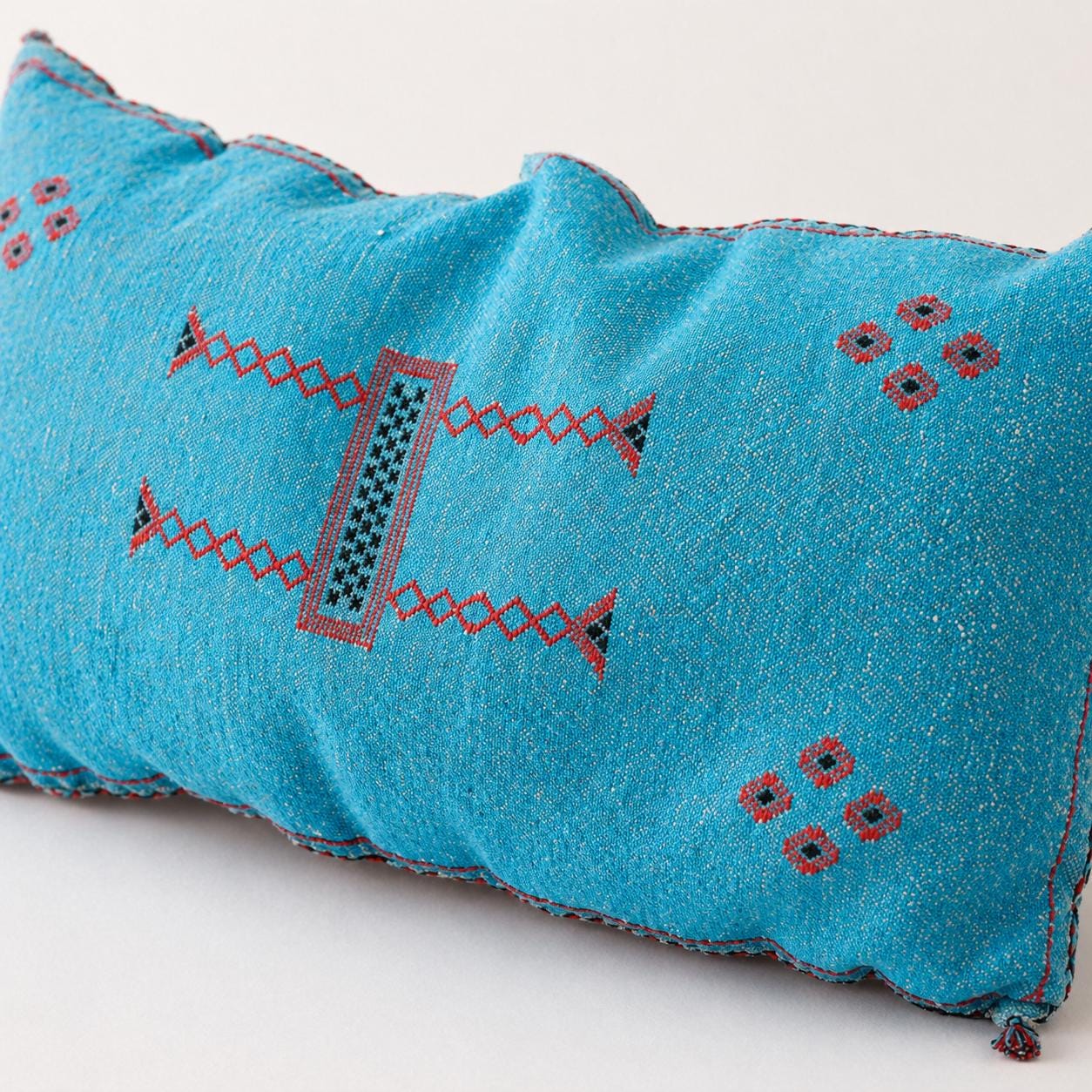 Amazigh Cactus Silk Cover 12x20 Handmade Lumbar Pillow