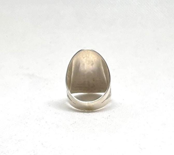 Berber Sterling Silver Ring: Engraved Tuareg Tribal Jewelry, Size 10 US
