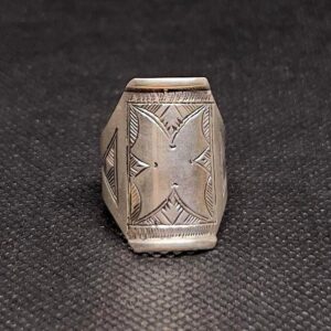 Handmade Sterling Silver Tuareg Ring: Berber Tribal Jewelry, Size 9
