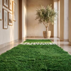 Berber Green Hallway Rug