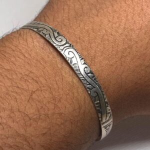 Handmade Tuareg Sterling Silver Bangle: Berber Tribal Jewelry