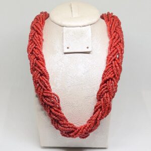 Handmade Berber Red Coral Necklace: Antique Italian Beads
