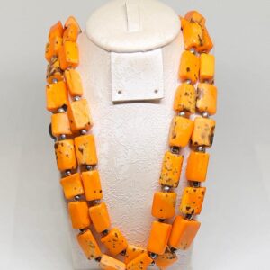 Handmade Berber Coral Necklace: Antique Mediterranean Tribal Jewelry