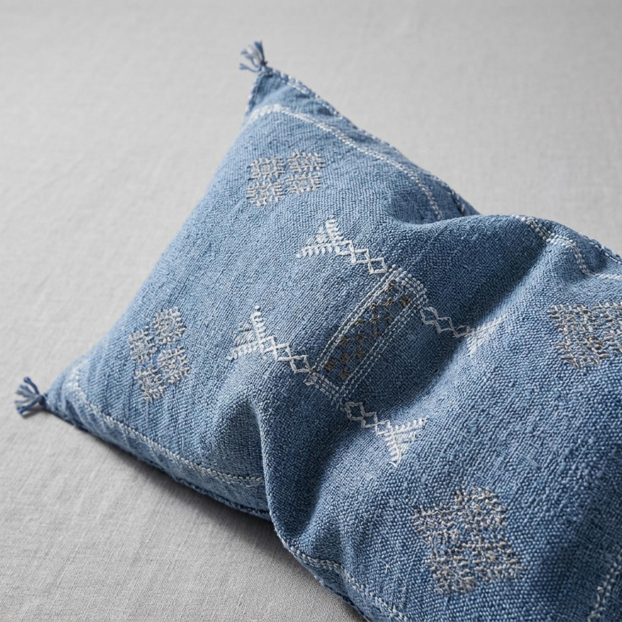 Amazigh Cactus Silk Cover 12x20 Handmade Lumbar Pillow