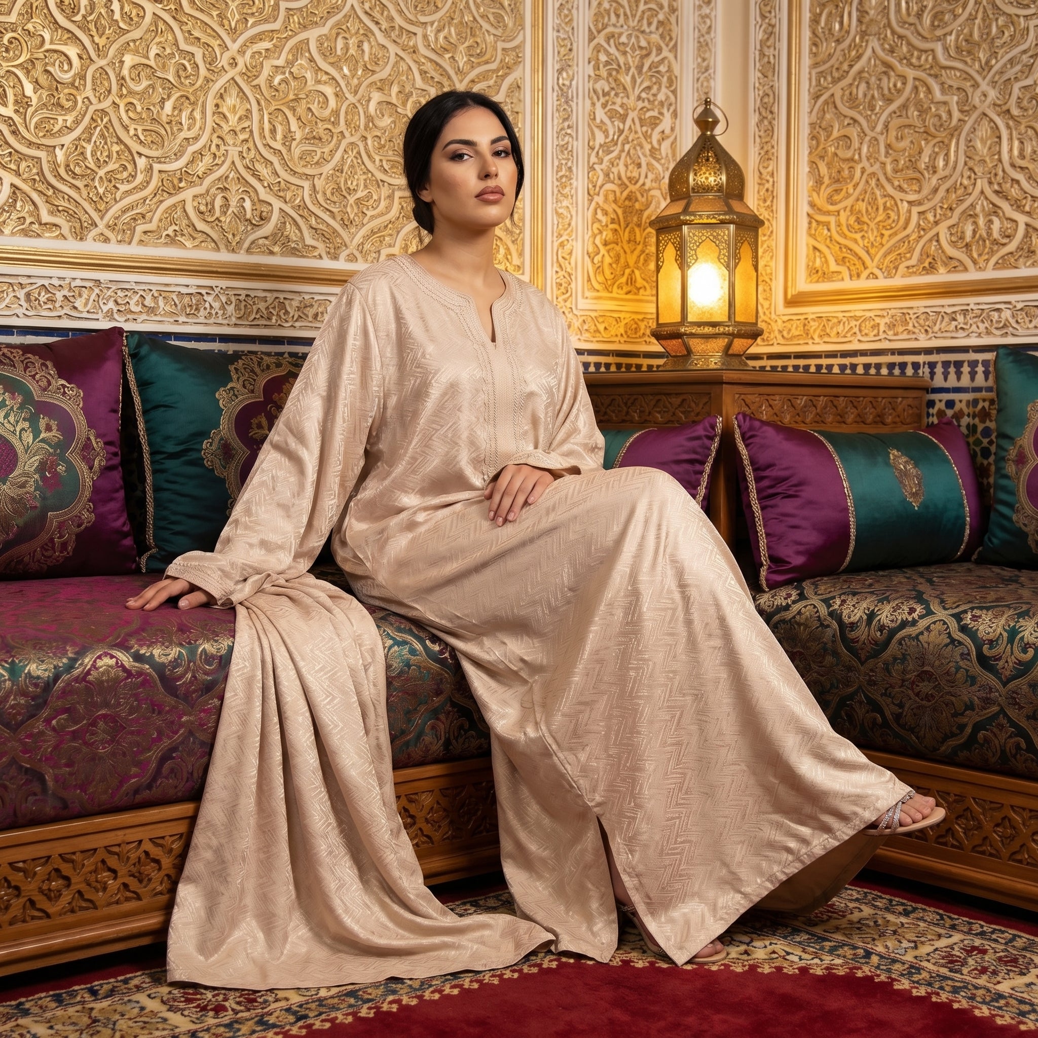 kamkha Kaftan - Beige Occasion Wear