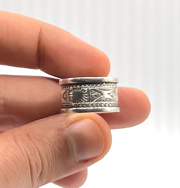 Handmade Sterling Silver Tuareg Ring: Berber Tribal Jewelry, Size 9 US