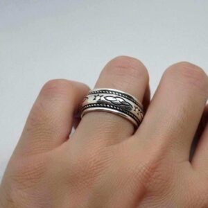 Vintage Handmade Berber Sterling Silver 925 Spinning, Spinner Silver Ring, Boho Meditation Band