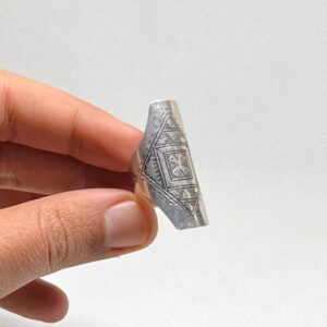 Vintage Engraved Sterling Silver Berber Ring: Tribal Jewelry, Size 8 US