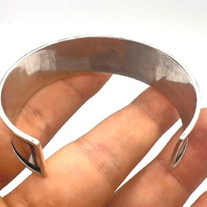 Sterling Silver Tuareg Cuff Bracelet: Hand-Engraved Berber Tribal Bangle, Boho Ethnic African Hammered Jewelry