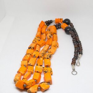 Handmade Berber Coral Necklace: Antique Mediterranean Tribal Jewelry