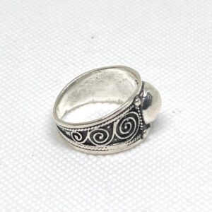 Handmade Berber Sterling Silver Ring: Tribal Band, Size 9